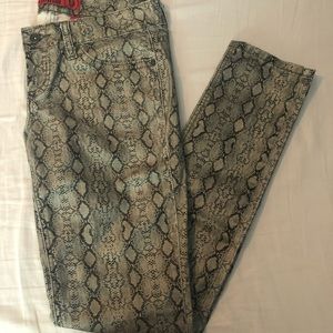 Snake print jeans